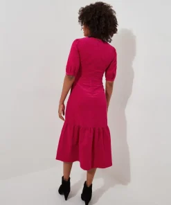 Puff Sleeve Vintage Cord Dress