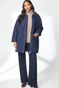 Quilted Contrast Cord Collar Jacket
