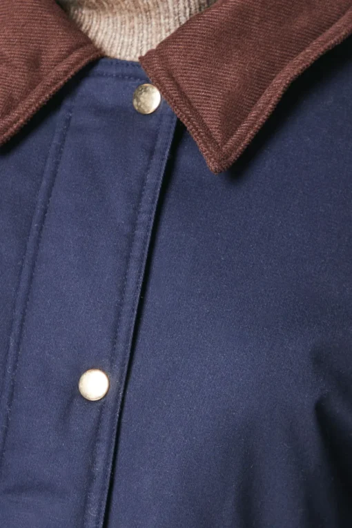 Quilted Contrast Cord Collar Jacket