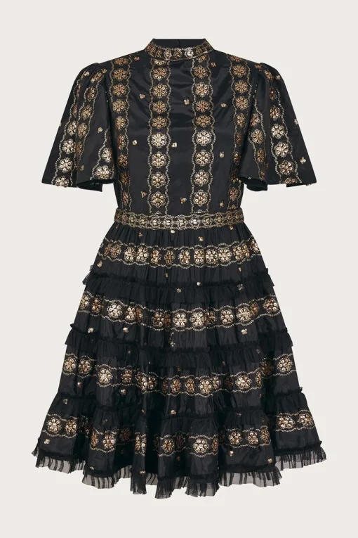 Raelyn Embellished Ruffle Dress