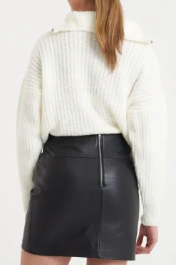 Real Leather Mini Skirt
