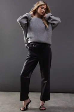 Real Leather Straight Leg Jogger