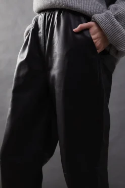 Real Leather Straight Leg Jogger