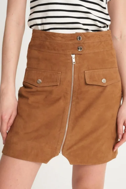 Real Suede Zip Skirt