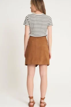 Real Suede Zip Skirt