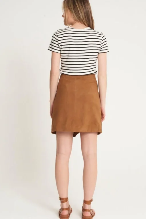 Real Suede Zip Skirt