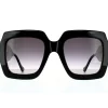 Rectangle Black Grey Gradient Sunglasses