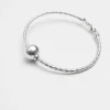 Recycled Sterling Silver 925 Polished Orb Cuff Bracelet