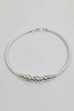 Recycled Sterling Silver 925 Love Knot Textured Bangle Bracelet
