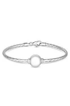 Recycled Sterling Silver 925 Polished Orb Cuff Bracelet