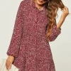 Relaxed Button Front Long Sleeved Shirt Mini Dress