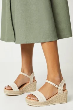 Rene Woven Front Medium Wedge Sandals