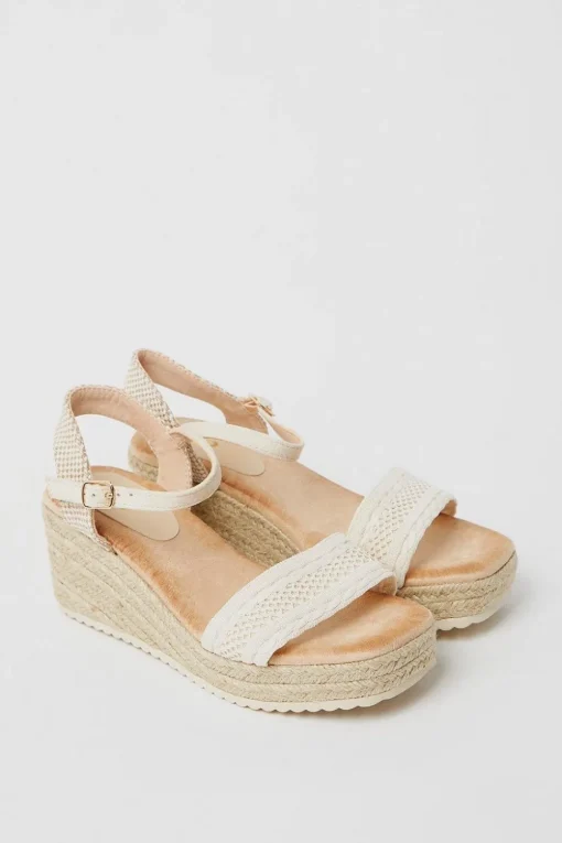 Rene Woven Front Medium Wedge Sandals