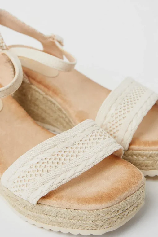 Rene Woven Front Medium Wedge Sandals