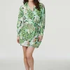 Retro Floral Mini Shirt Dress