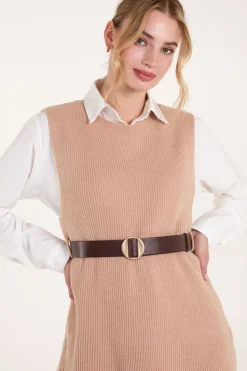 Ribbed Knit Vest Blouse