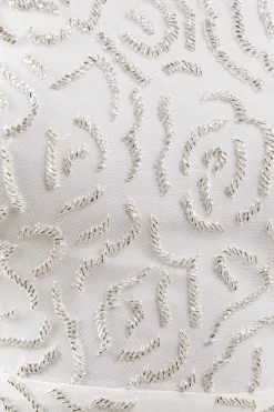 Rose Embroidered Angel Sleeve Wedding Dress