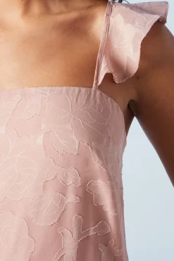 Rose Georgette V Neck Bridesmaids Dress