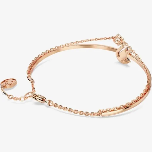 Rose Gold Plated Black Swan Bangle 5678048