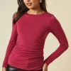 Ruched Body Long Sleeve Top