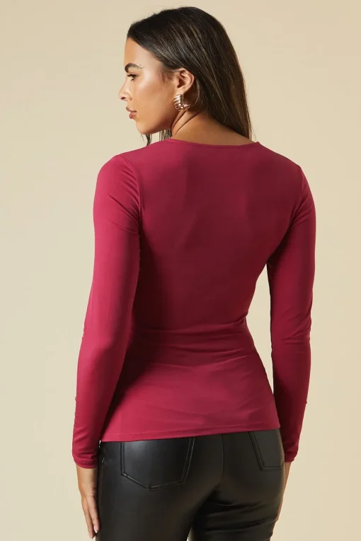Ruched Body Long Sleeve Top