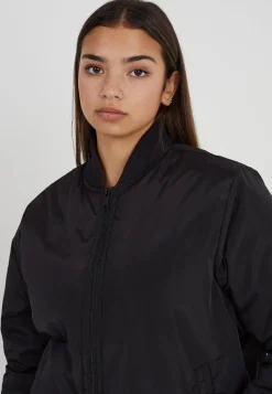 Ruched Sleeve Oversized Bomber Jacket