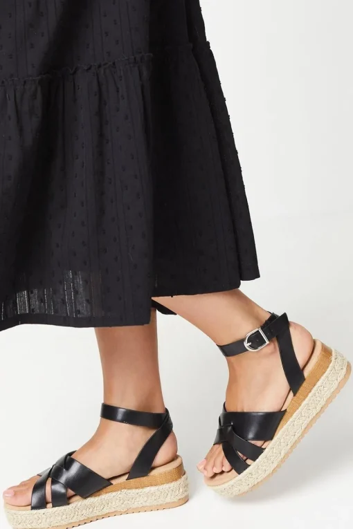 Rudi Interwoven Espadrille Wedge Sandals