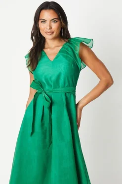 Ruffle Shoulder High-low Dress