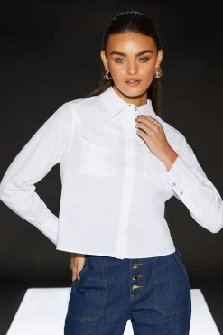 Runway 1.8.1.8 Poplin Cropped Boxy Utility Shirt