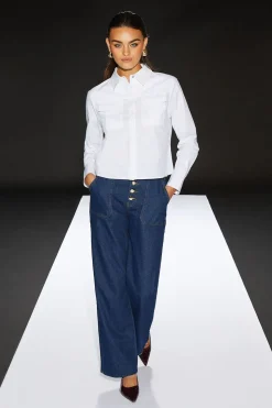 Runway 1.8.1.8 Poplin Cropped Boxy Utility Shirt