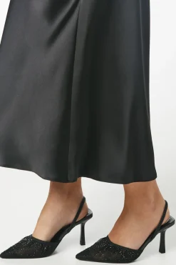 Sadie Diamante Mesh Slingback Pointed Court Shoes