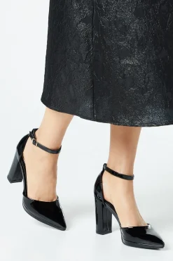 Sadie Platform Pointed High Block Heel Court Shoes