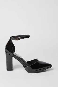 Sadie Platform Pointed High Block Heel Court Shoes