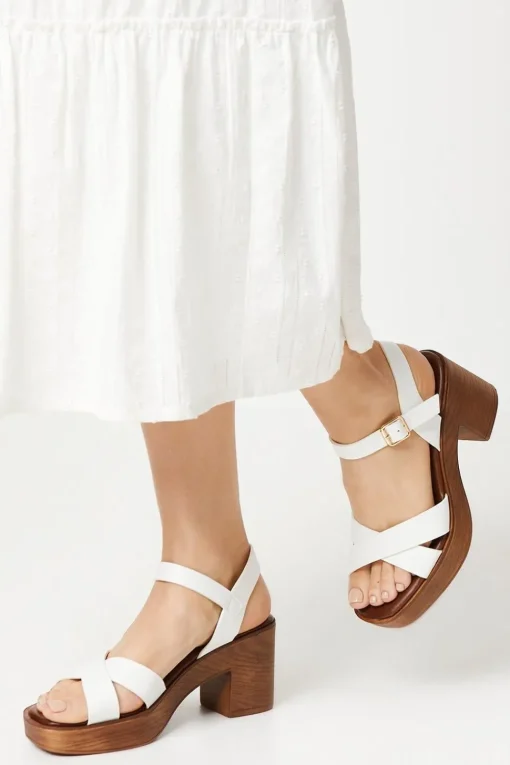 Sansa Cross Strap Block Heeled Sandals