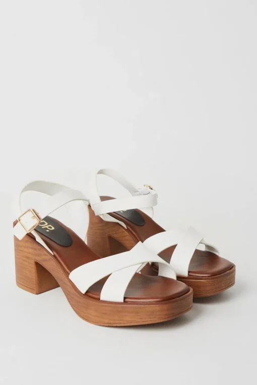 Sansa Cross Strap Block Heeled Sandals
