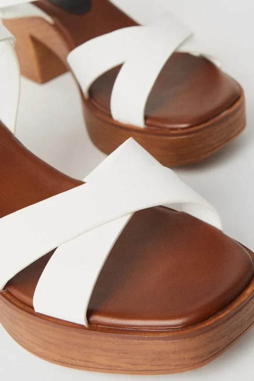 Sansa Cross Strap Block Heeled Sandals