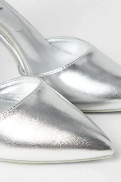 Saoirse Covered Buckle Open High Block Heel Court Shoes