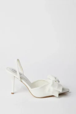 Saraya Bridal Bow Sling Back High Heeled Court Shoes