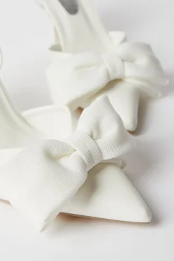 Saraya Bridal Bow Sling Back High Heeled Court Shoes