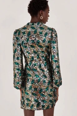 Sasha Sequin Wrap Dress