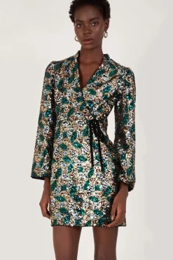 Sasha Sequin Wrap Dress