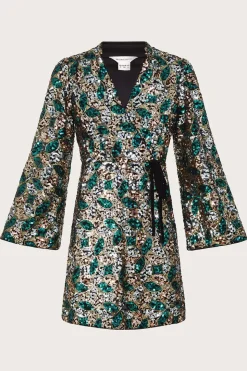 Sasha Sequin Wrap Dress