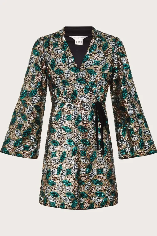 Sasha Sequin Wrap Dress