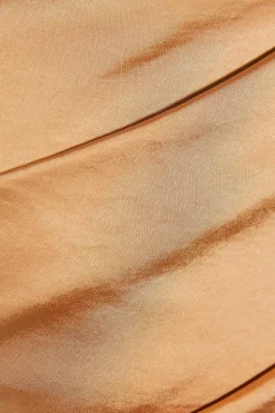 Satin Bandeau Ruched Bust Straight Leg Jumpsuit