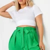 Satin Belted Shorts