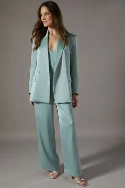 Satin Double Breasted Blazer