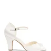Satin 'Kyrie' High Block Heel Ankle Strap Peep Toe Sandals