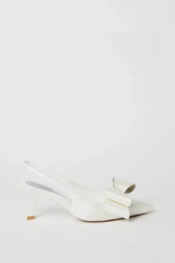 Savannah Bridal Satin Bow Detail Kitten Heel Court Shoes