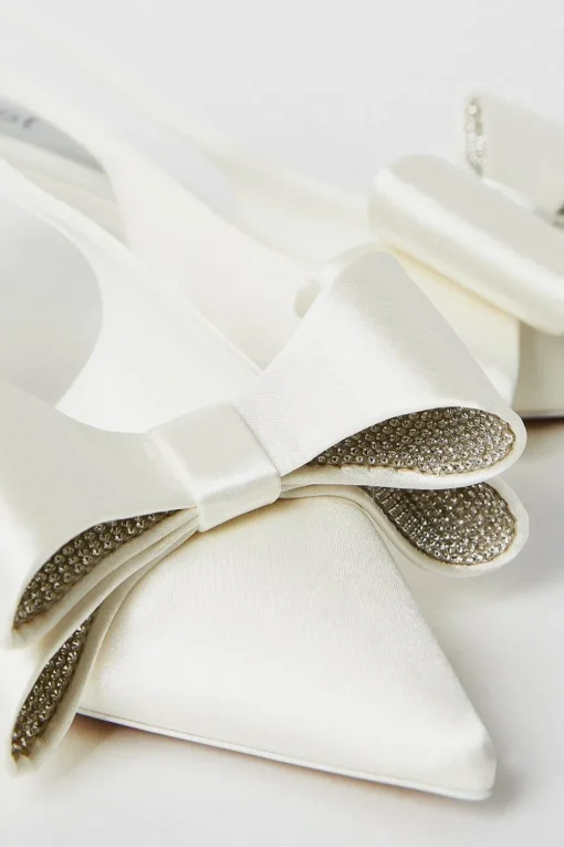 Savannah Bridal Satin Bow Detail Kitten Heel Court Shoes