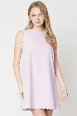 Scallop Edge Mini Shift Dress